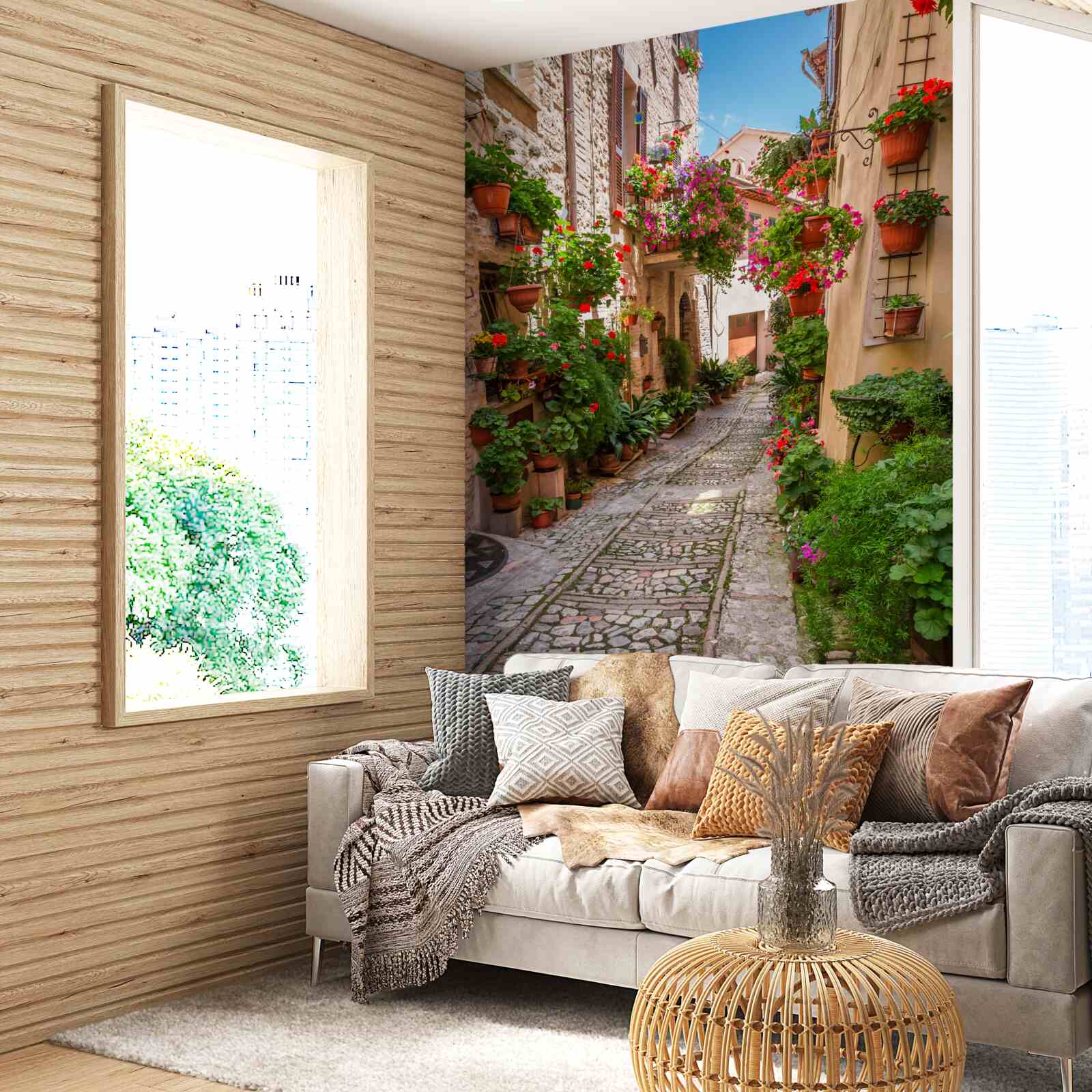 Фотошпалери стара вулиця з кам'яною бруківкою