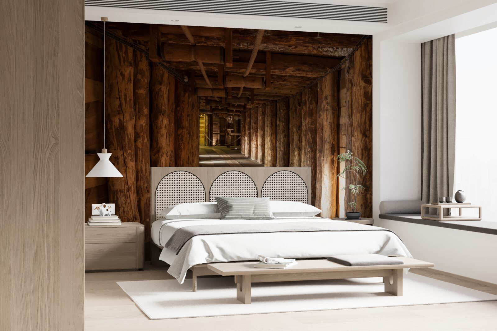 Фотошпалери підземний тунель з дерева