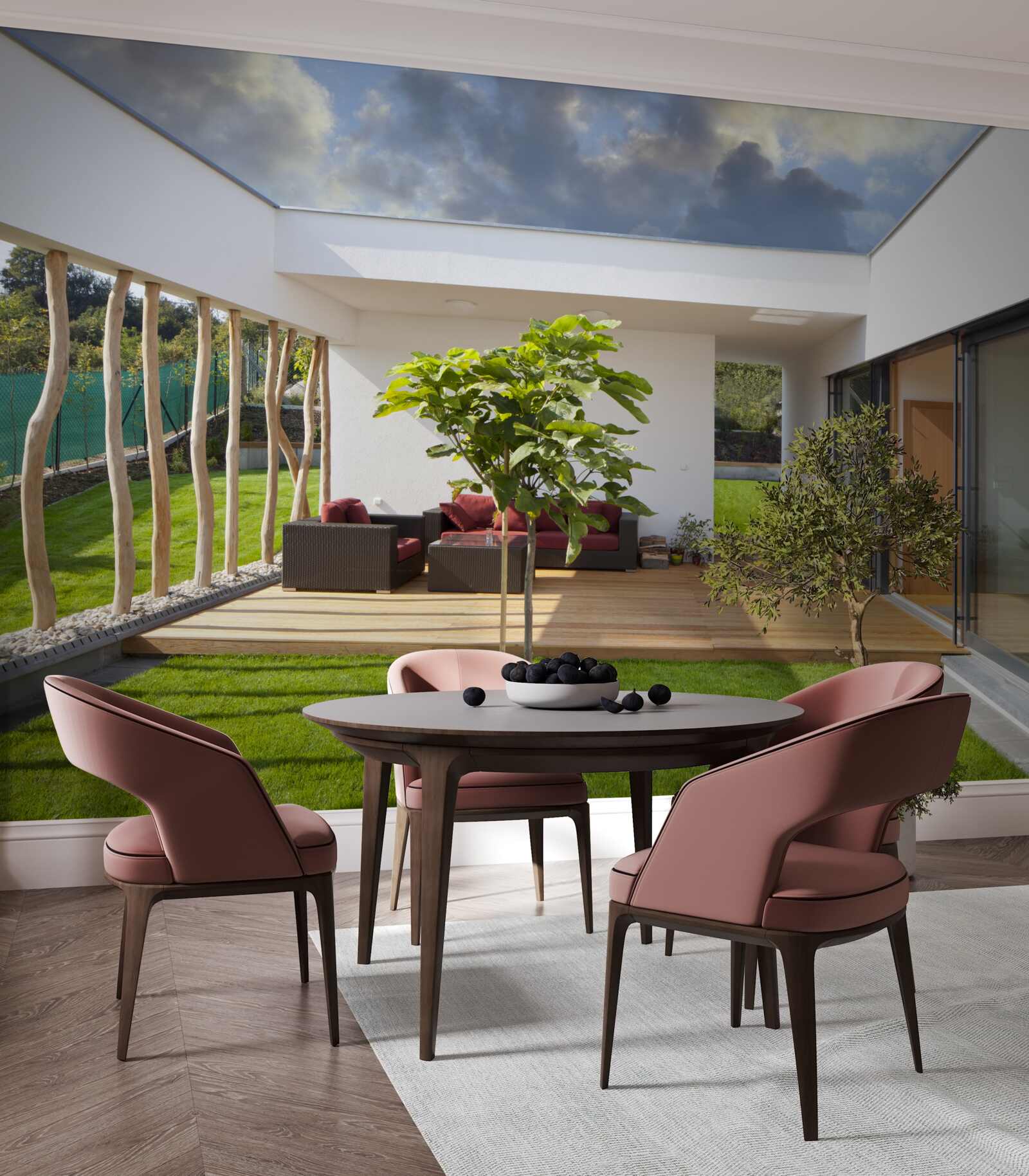 Фотошпалери модернізований дизайн інтер'єру приватного будинку