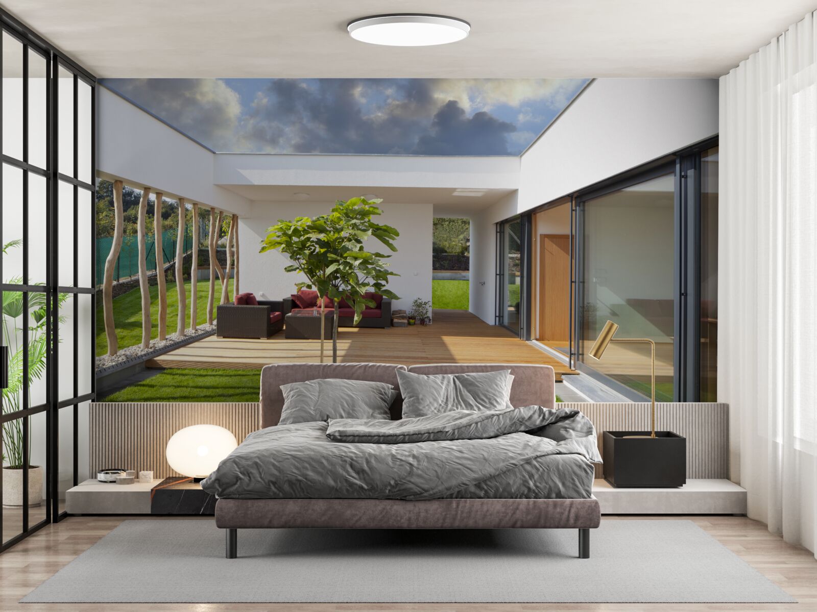 Фотошпалери модернізований дизайн інтер'єру приватного будинку