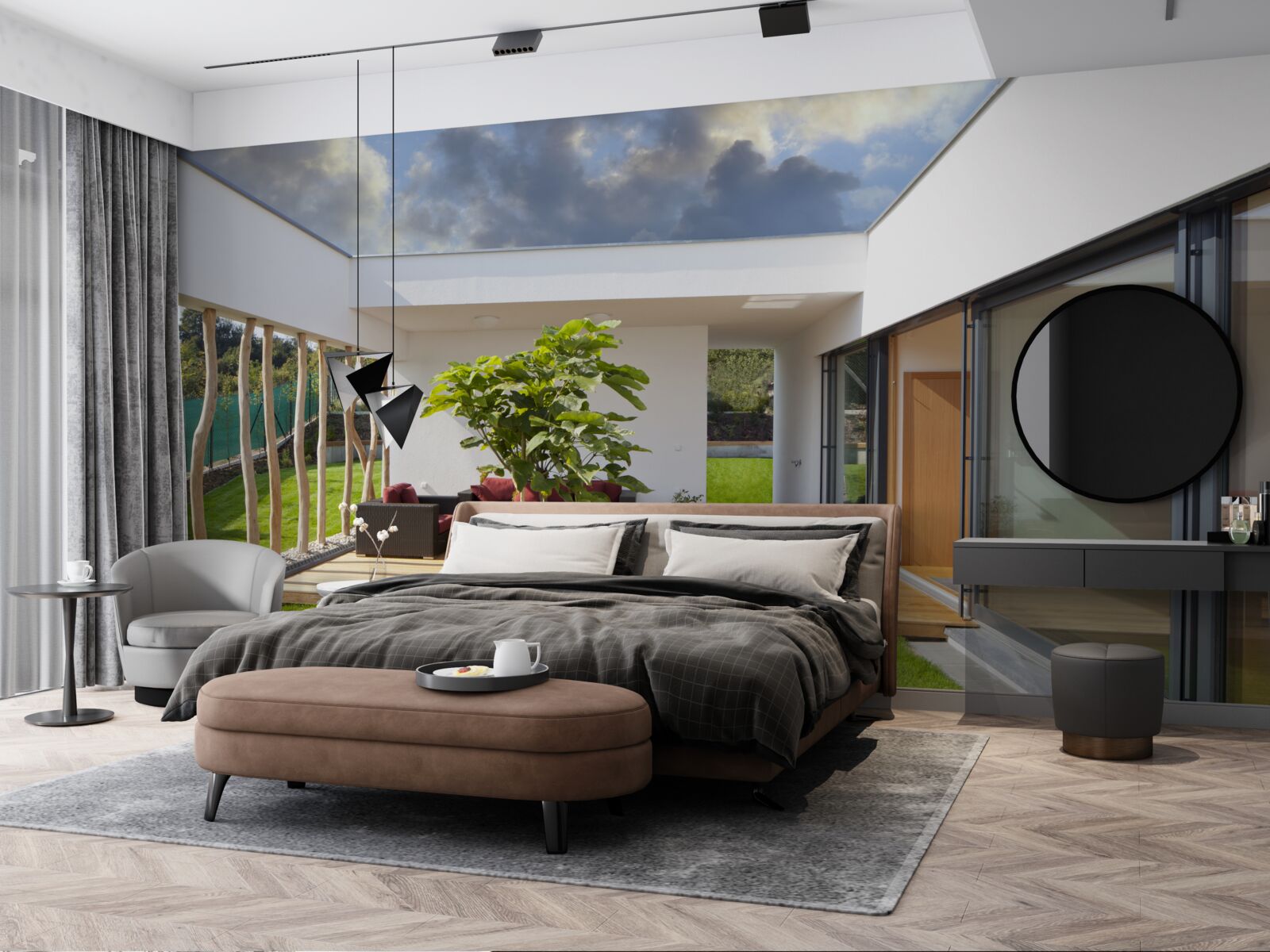 Фотошпалери модернізований дизайн інтер'єру приватного будинку