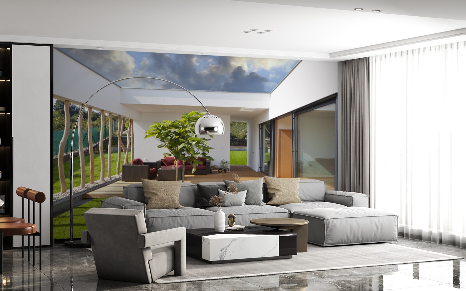 Фотошпалери модернізований дизайн інтер'єру приватного будинку