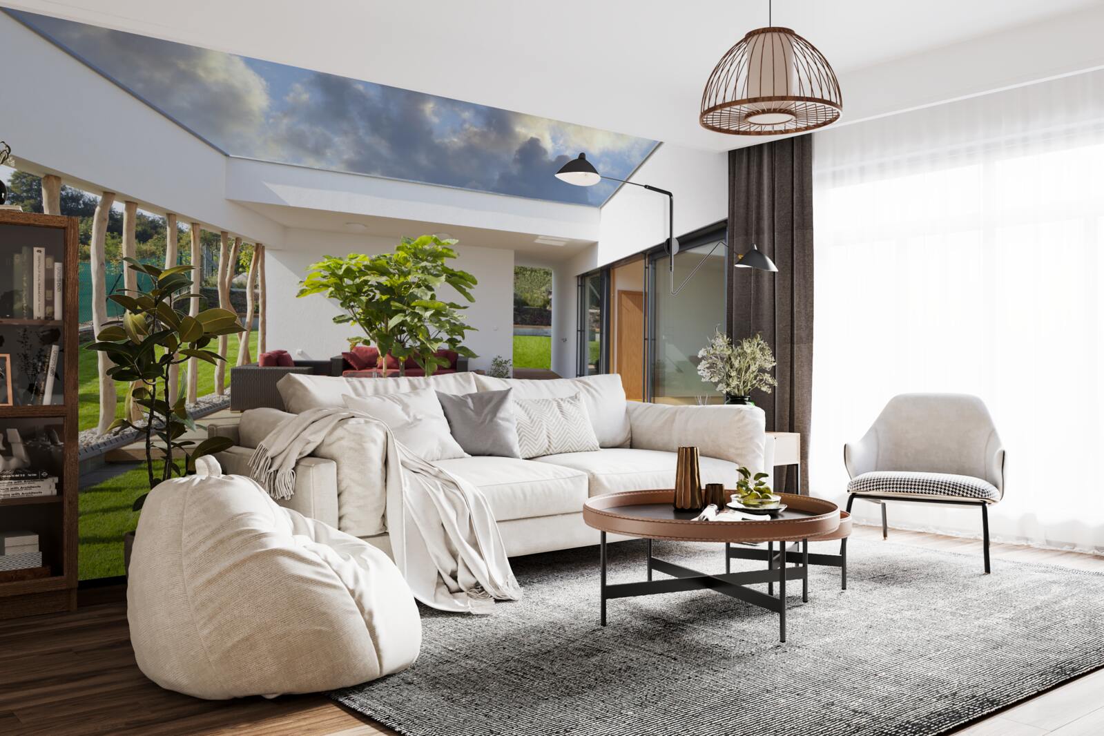 Фотошпалери модернізований дизайн інтер'єру приватного будинку