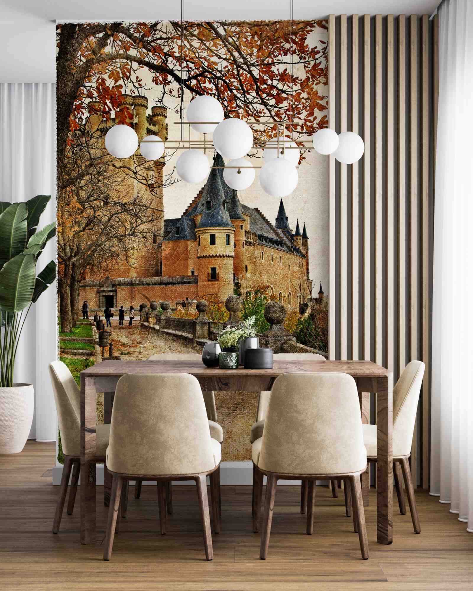 Фотошпалери Стежка до старовинного замку восени