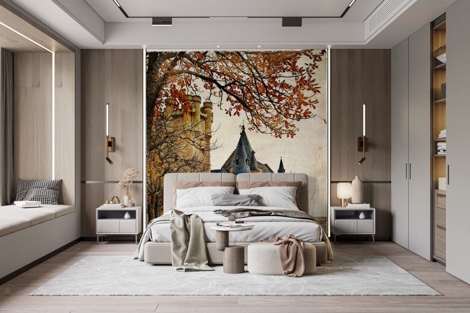 Фотошпалери Стежка до старовинного замку восени