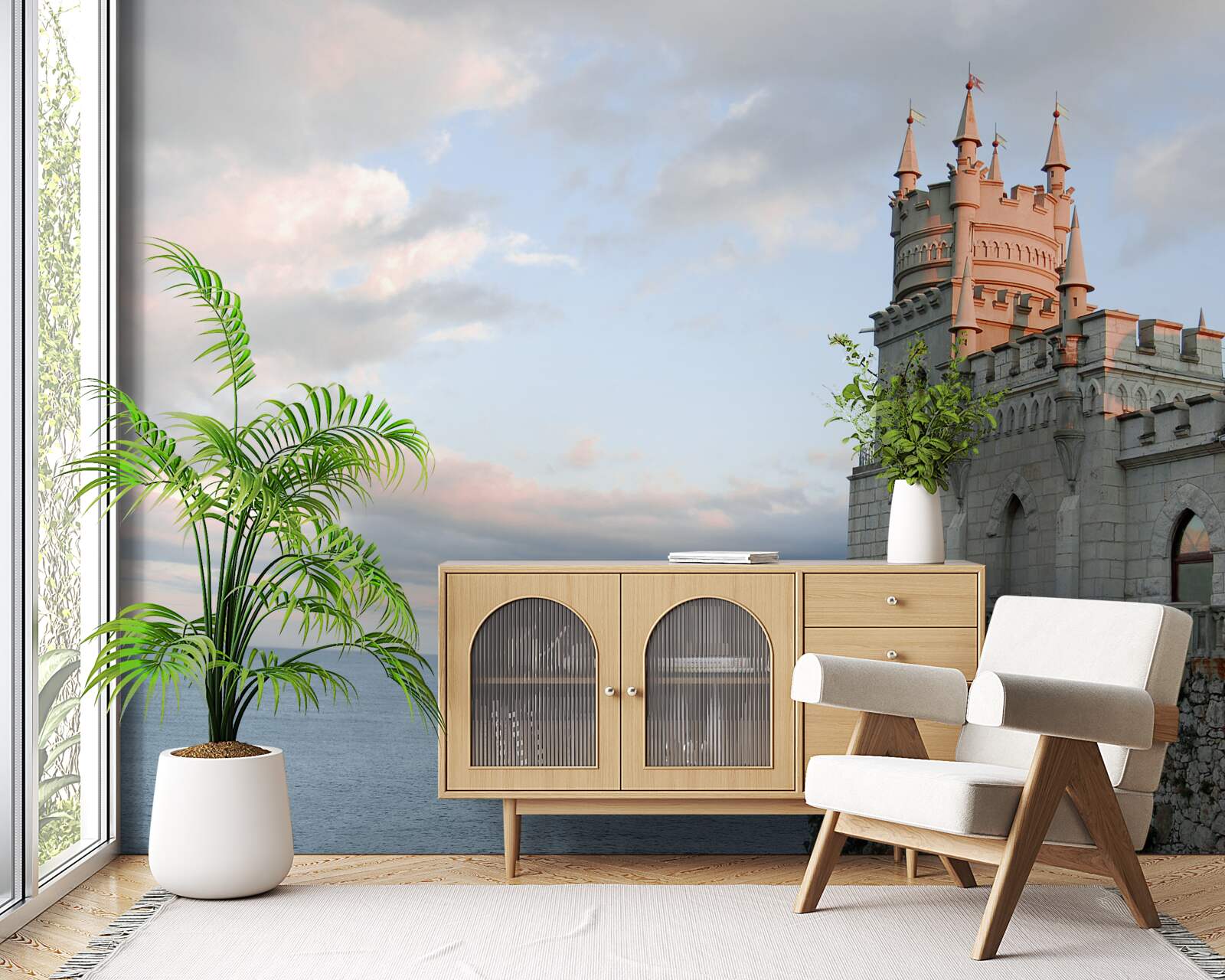 Фотошпалери ластівчине гніздо на світанку