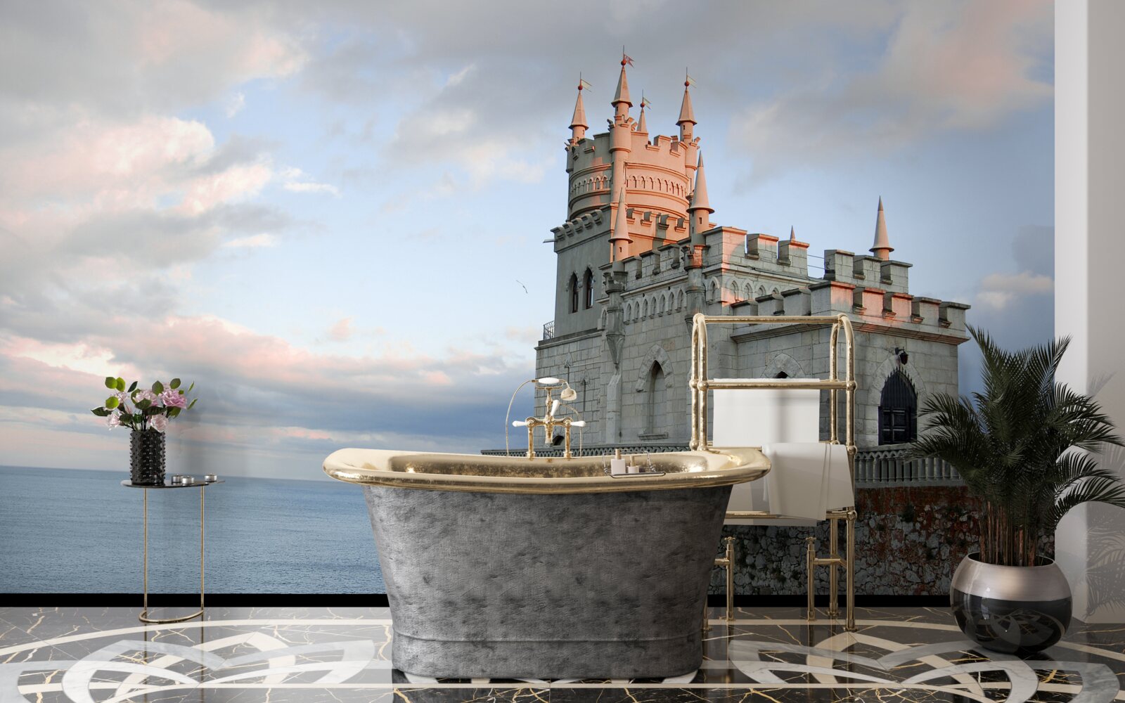 Фотошпалери ластівчине гніздо на світанку