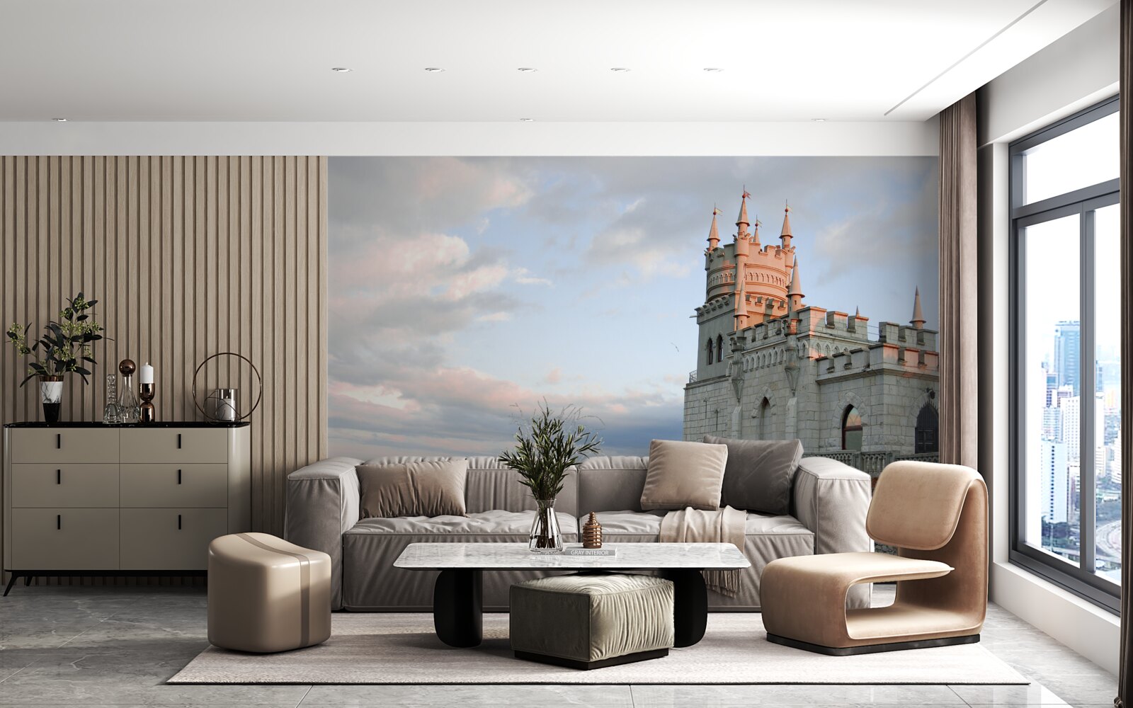 Фотошпалери ластівчине гніздо на світанку