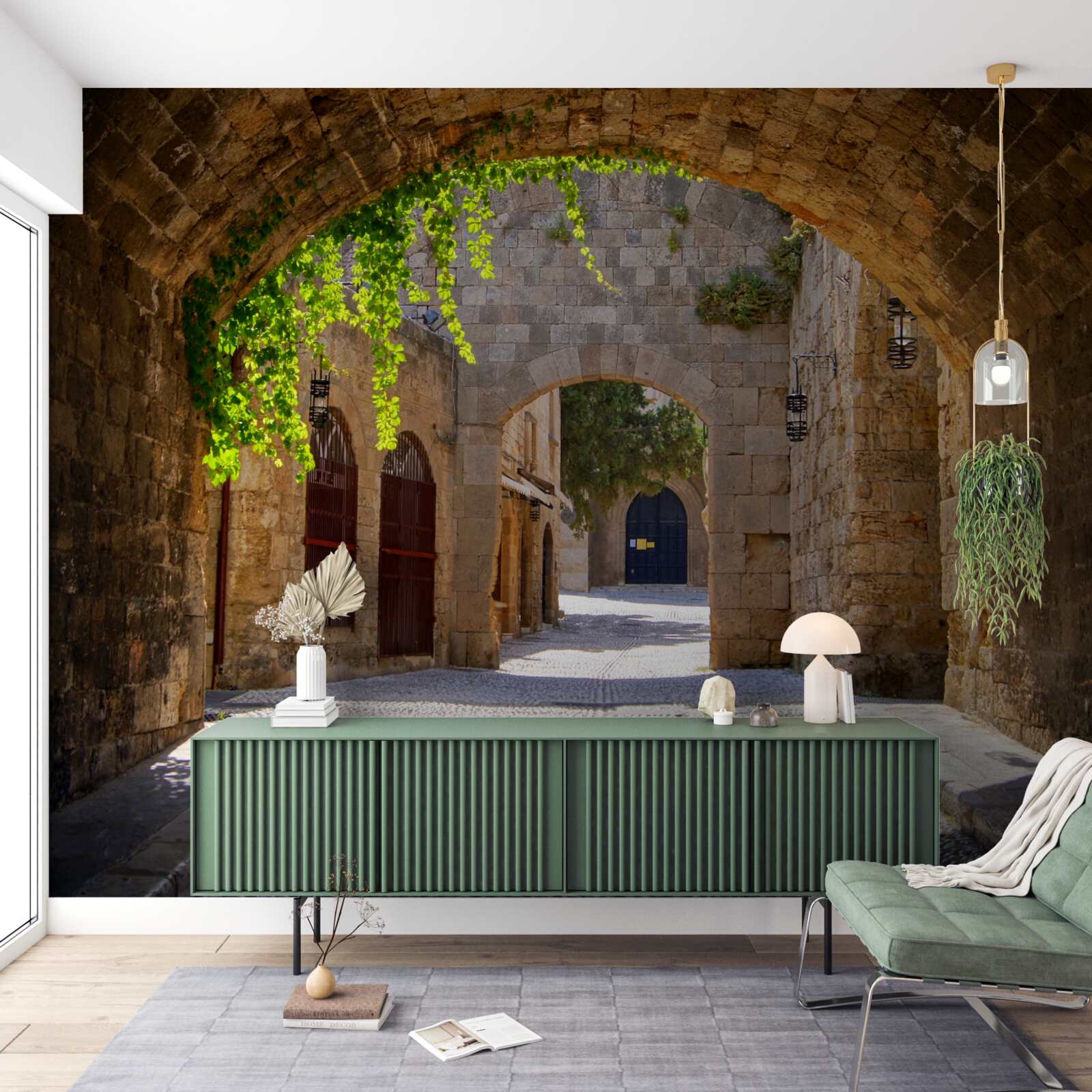 Фотошпалери старе місто прикрашає кам'яна арка