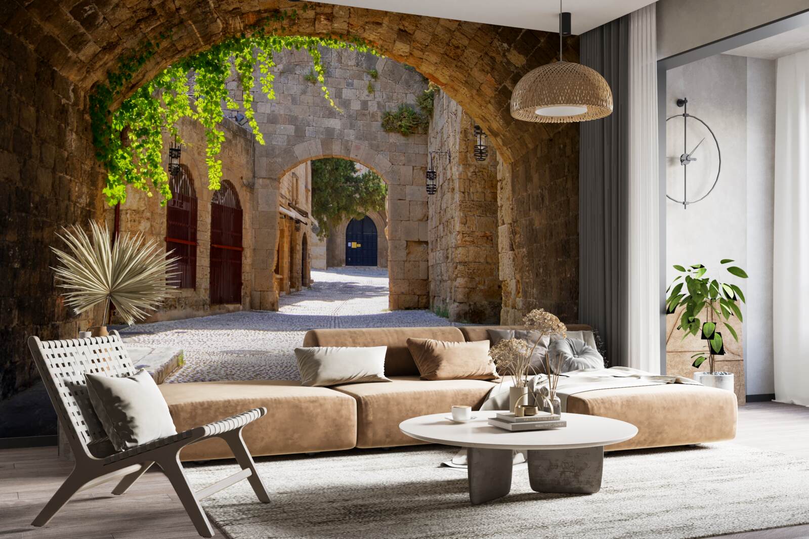 Фотошпалери старе місто прикрашає кам'яна арка