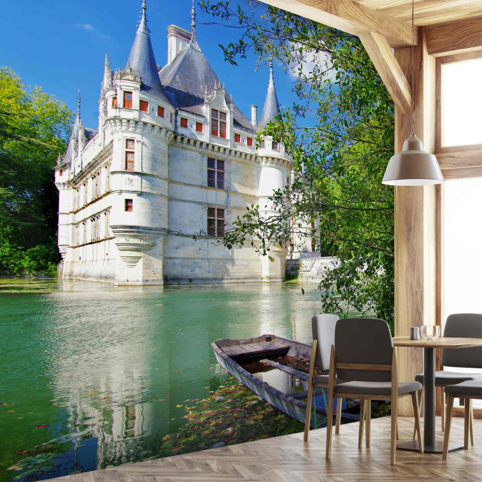 Фотошпалери літній палац розташований на березі озера