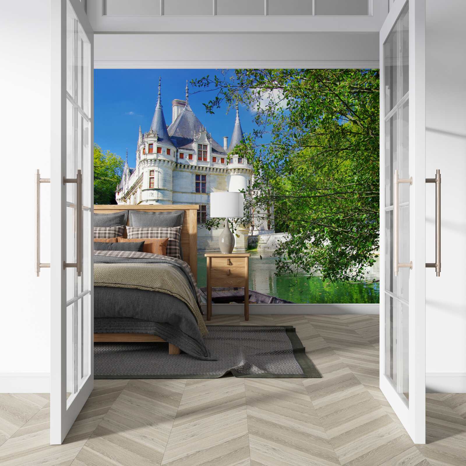 Фотошпалери літній палац розташований на березі озера