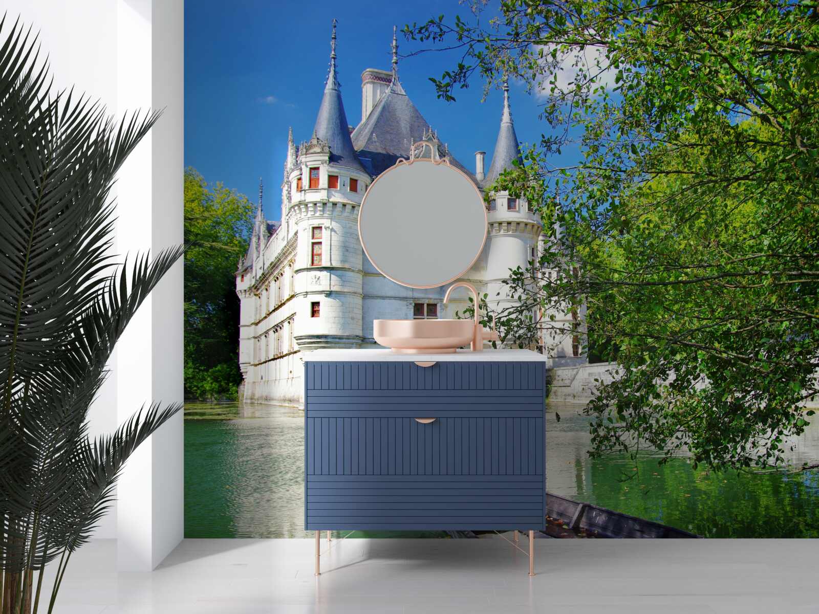 Фотошпалери літній палац розташований на березі озера