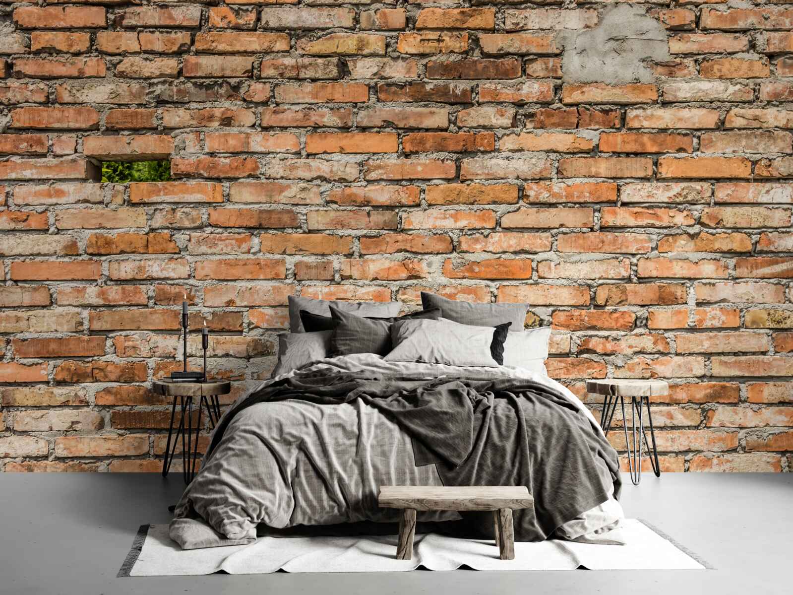 Фотошпалери Стіна з падаючою цеглою, яка втратила свою свіжість