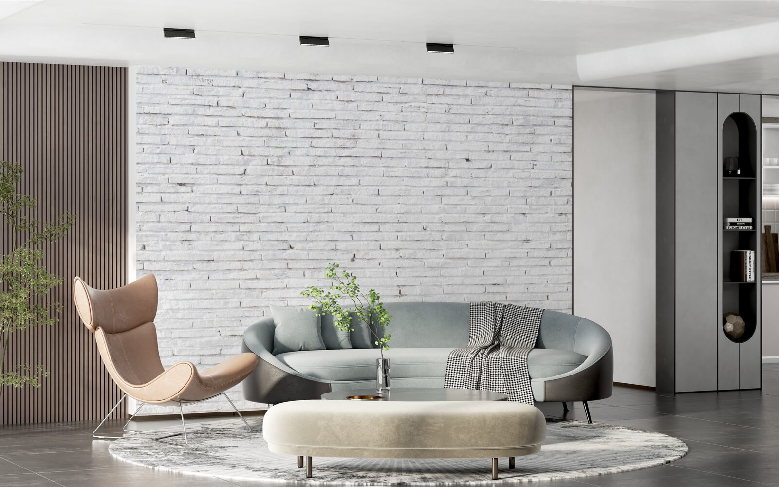 Фотошпалери Стіна цегляна, з ідеальним білим кольором