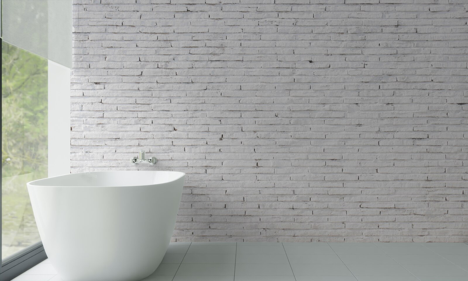 Фотошпалери Стіна цегляна, з ідеальним білим кольором