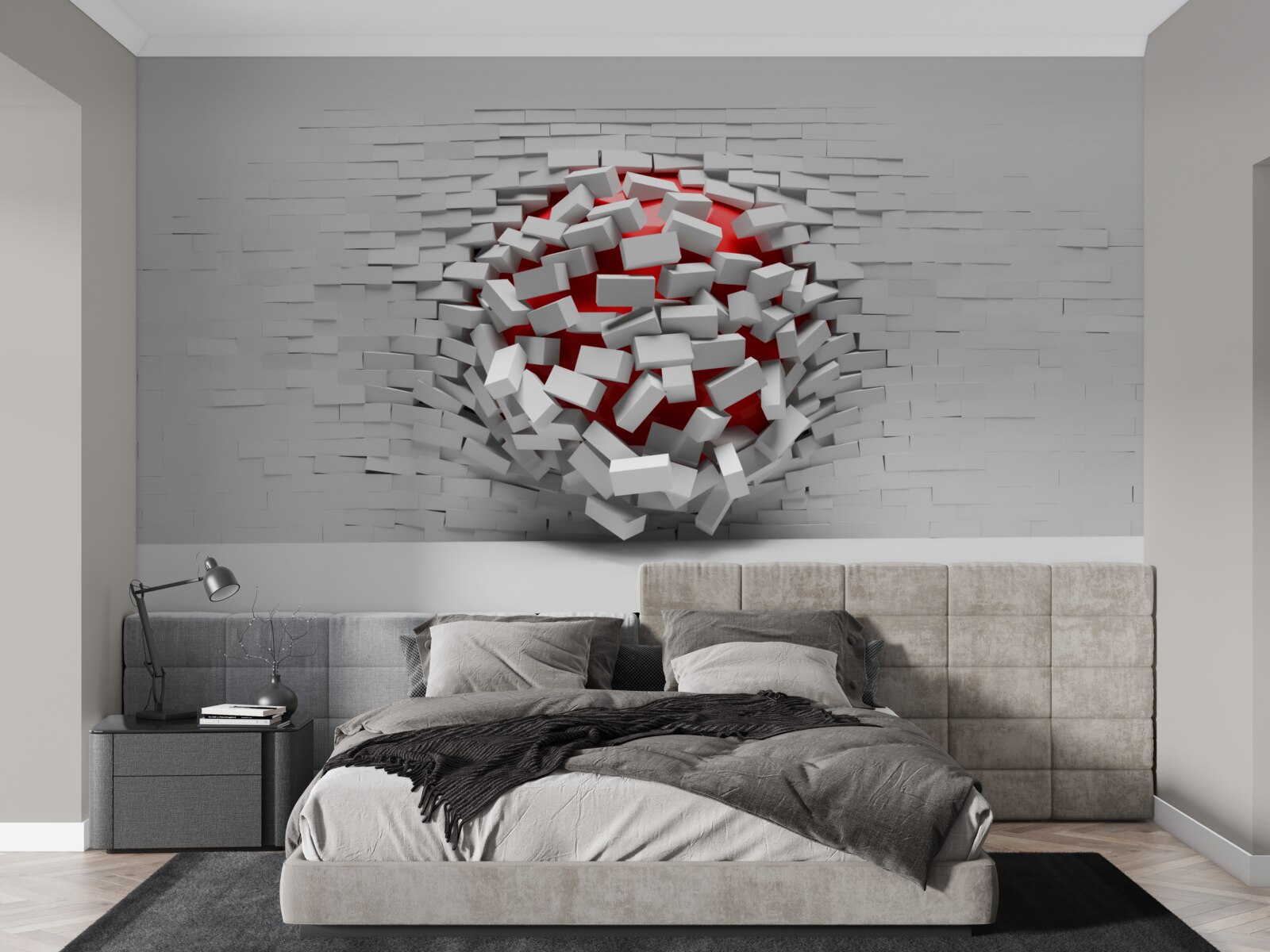 Фотошпалери Стіна, що падає з цегли