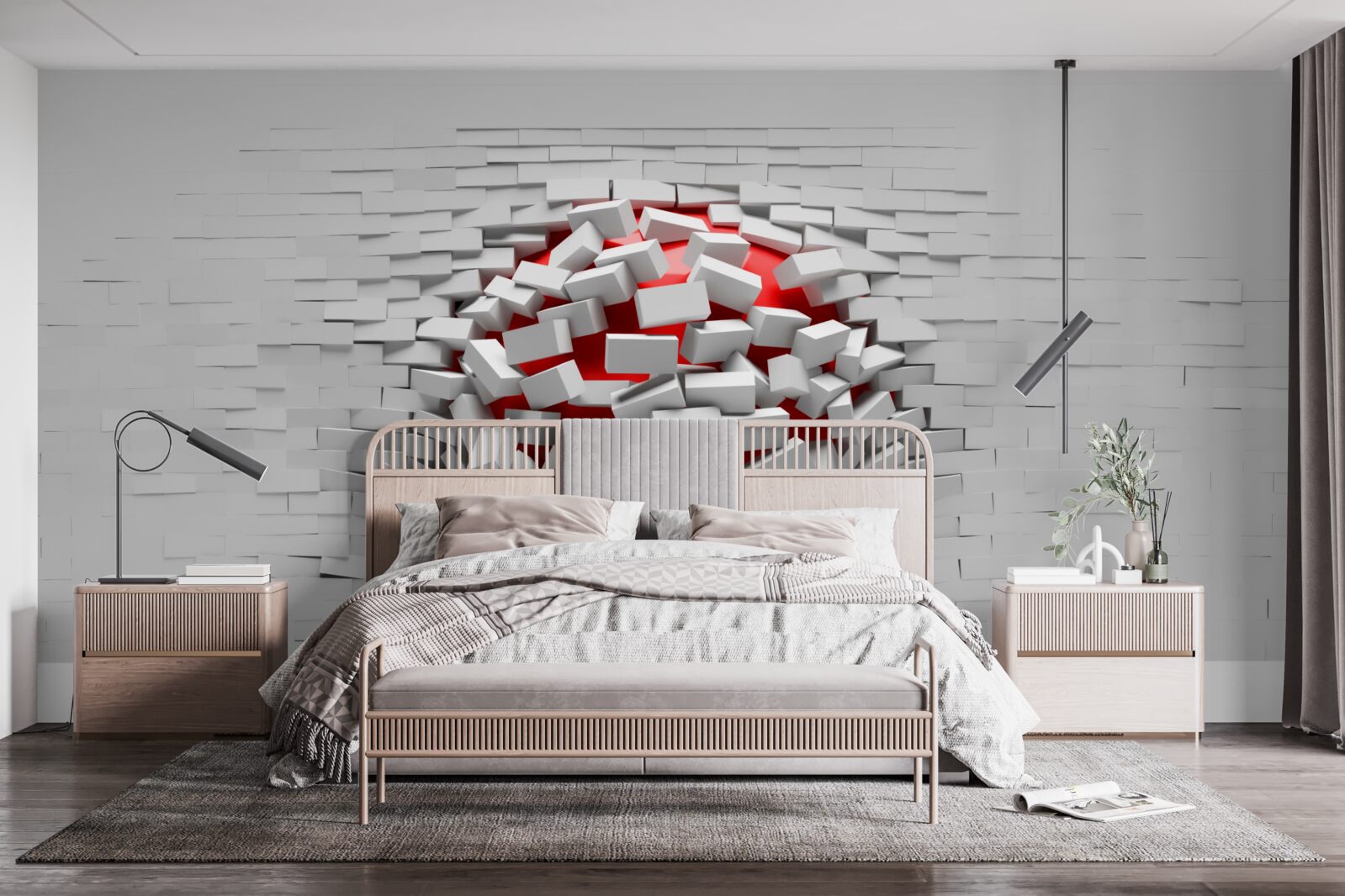 Фотошпалери Стіна, що падає з цегли