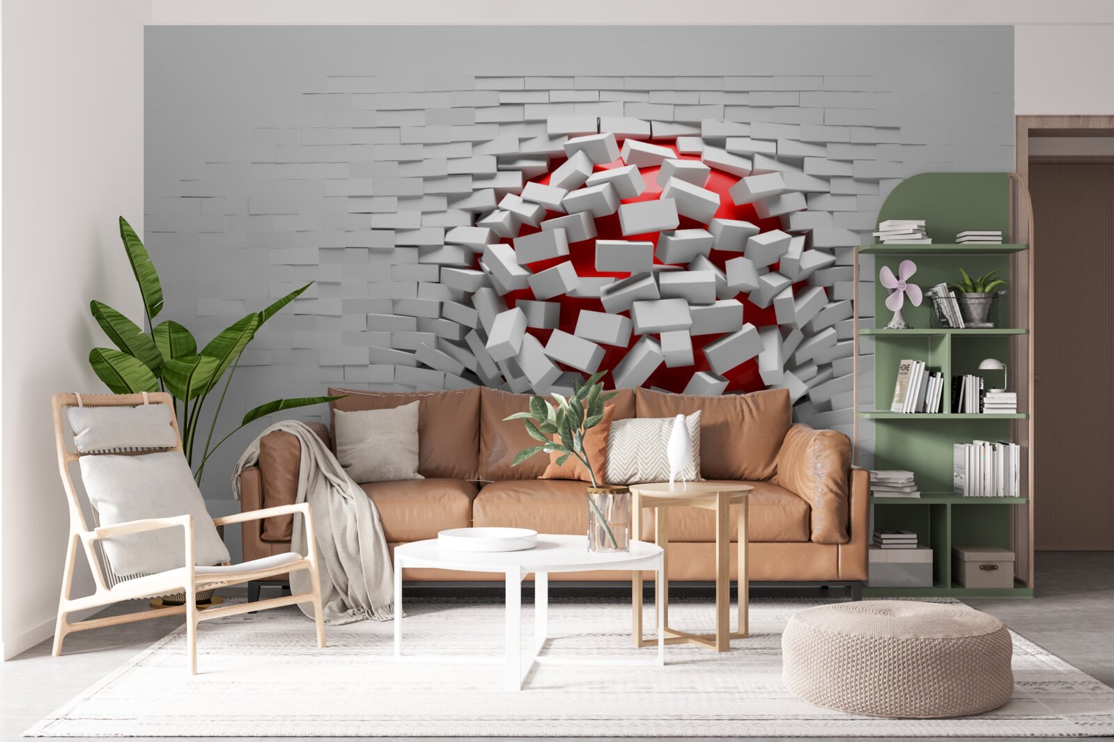 Фотошпалери Стіна, що падає з цегли