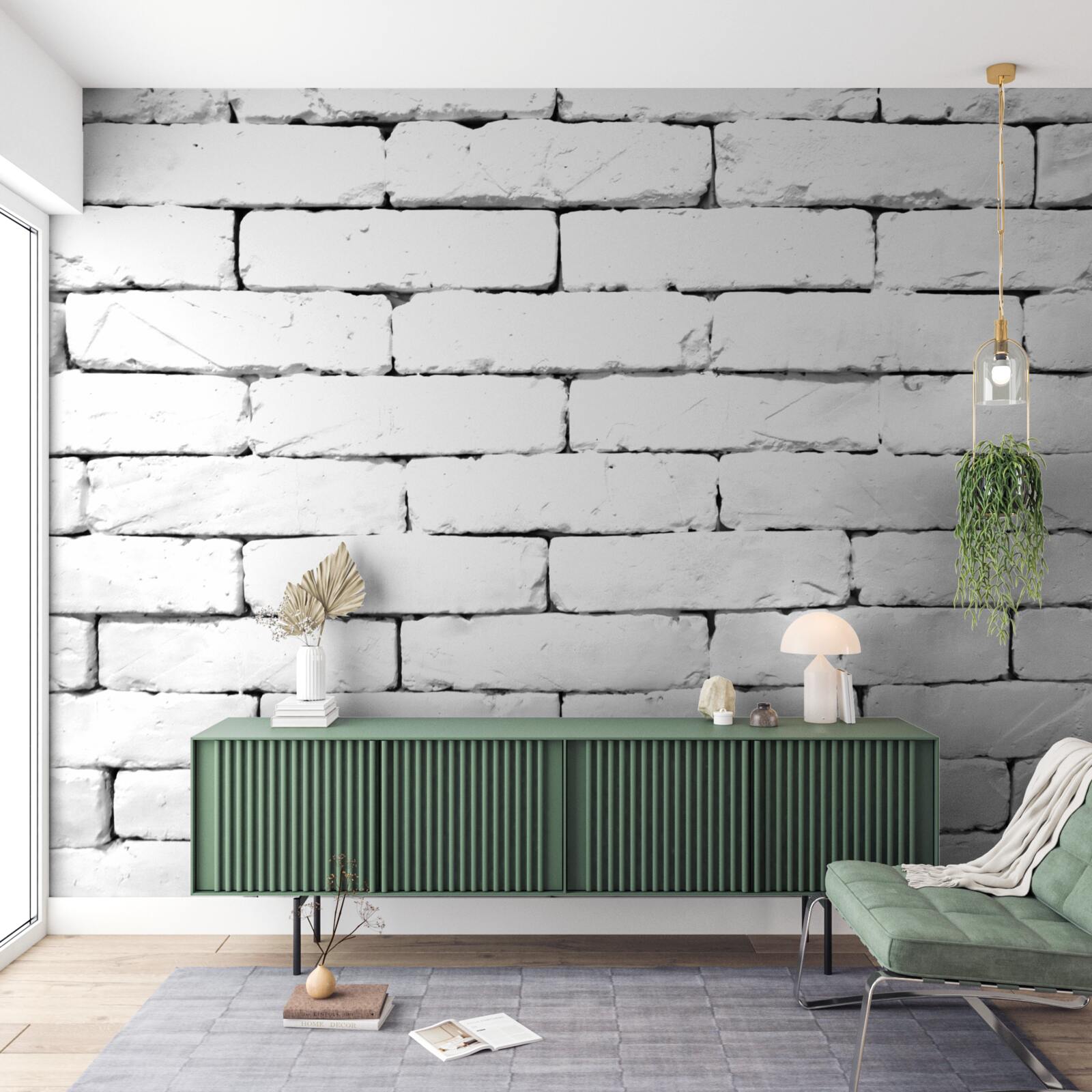 Фотошпалери Цегляна стіна, ретельно оброблена в білому кольорі