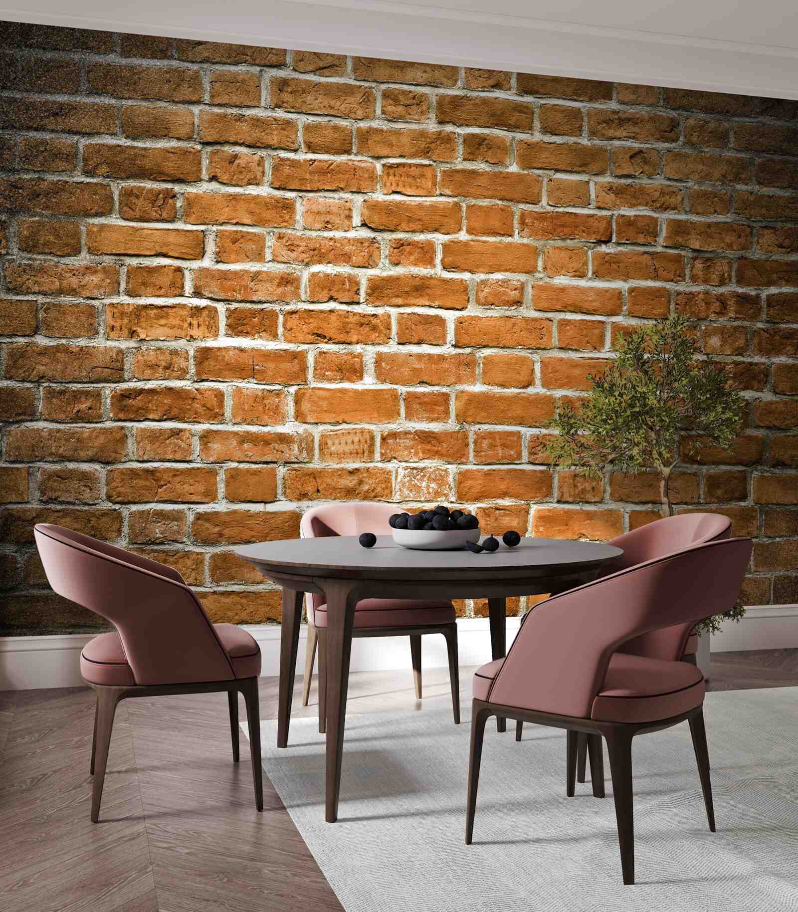 Фотошпалери коричнева цегляна стіна