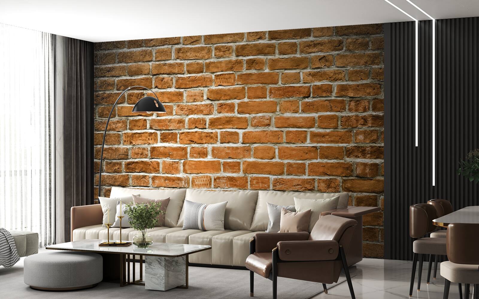 Фотошпалери коричнева цегляна стіна