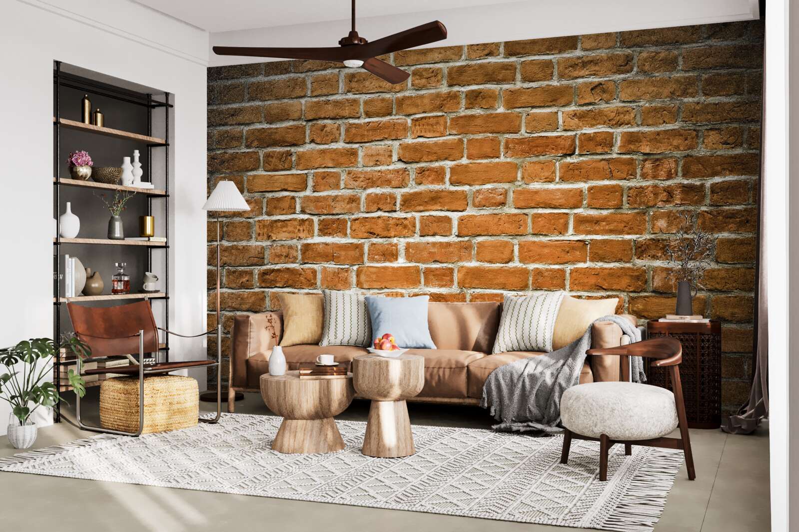 Фотошпалери коричнева цегляна стіна