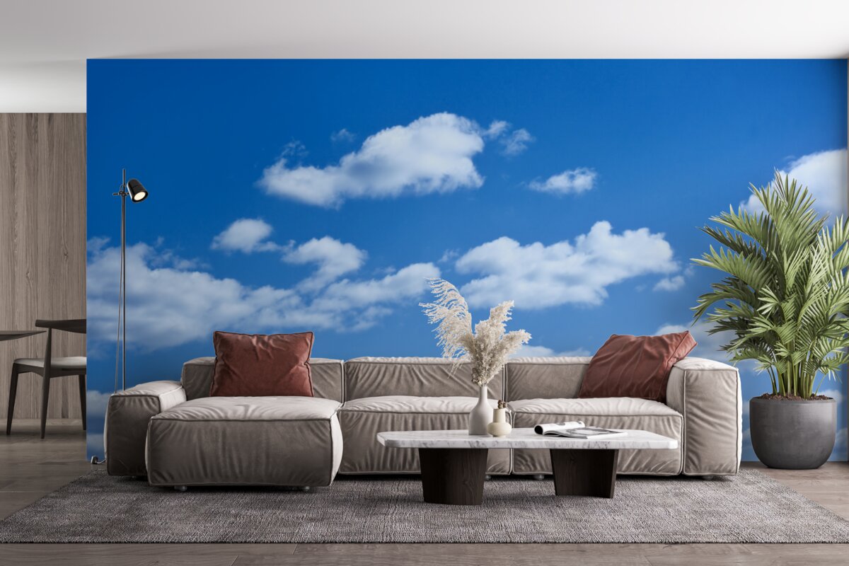 Фотошпалери білі хмари, що пливуть у блакитному небі