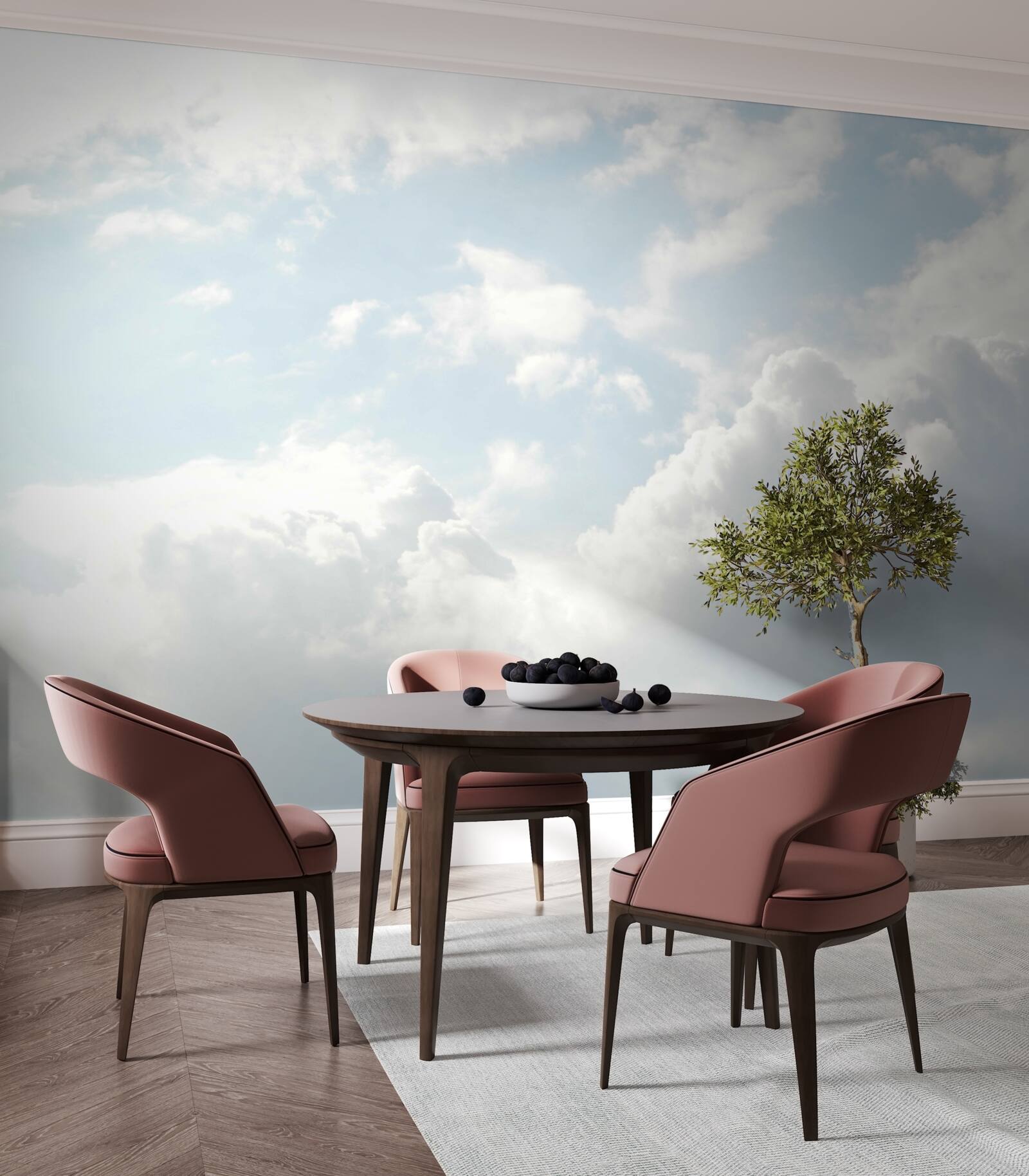 Фотошпалери густі молочні хмари