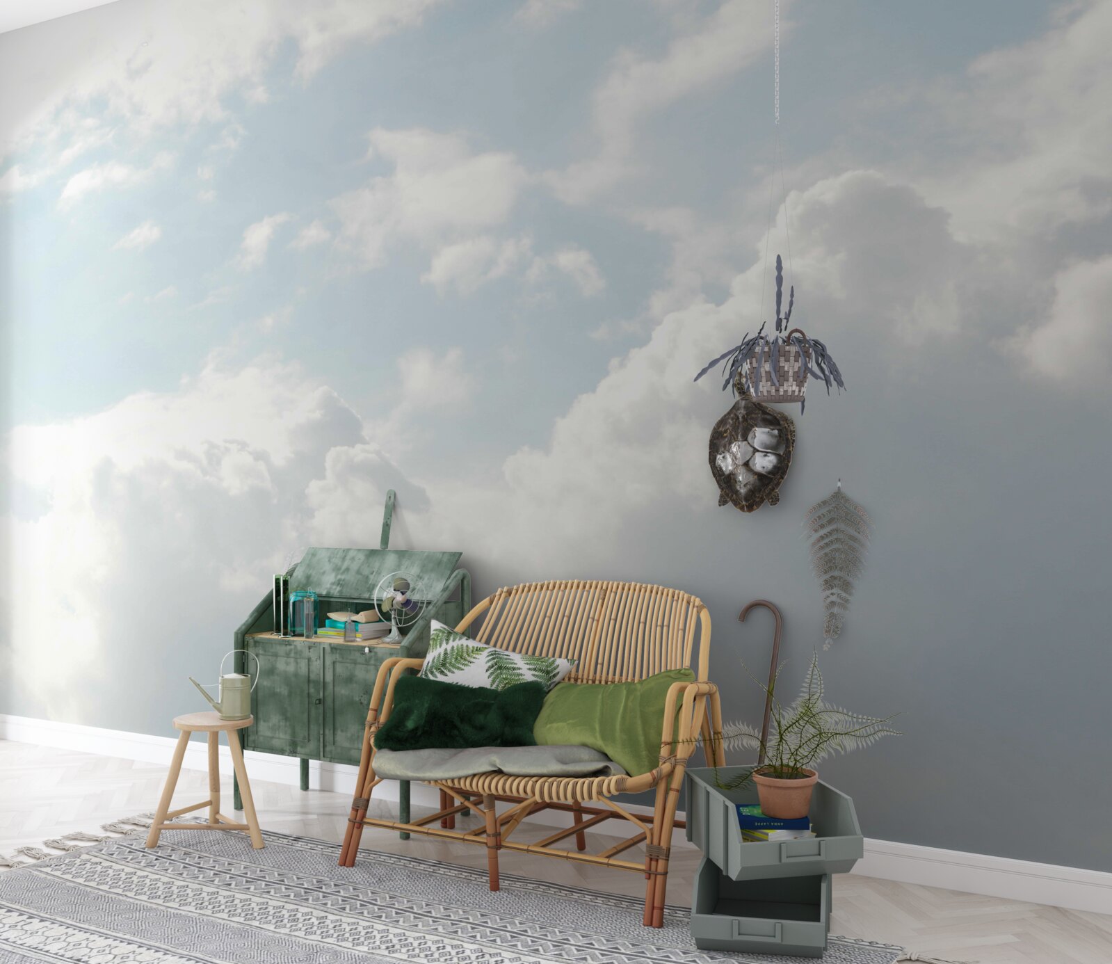 Фотошпалери густі молочні хмари