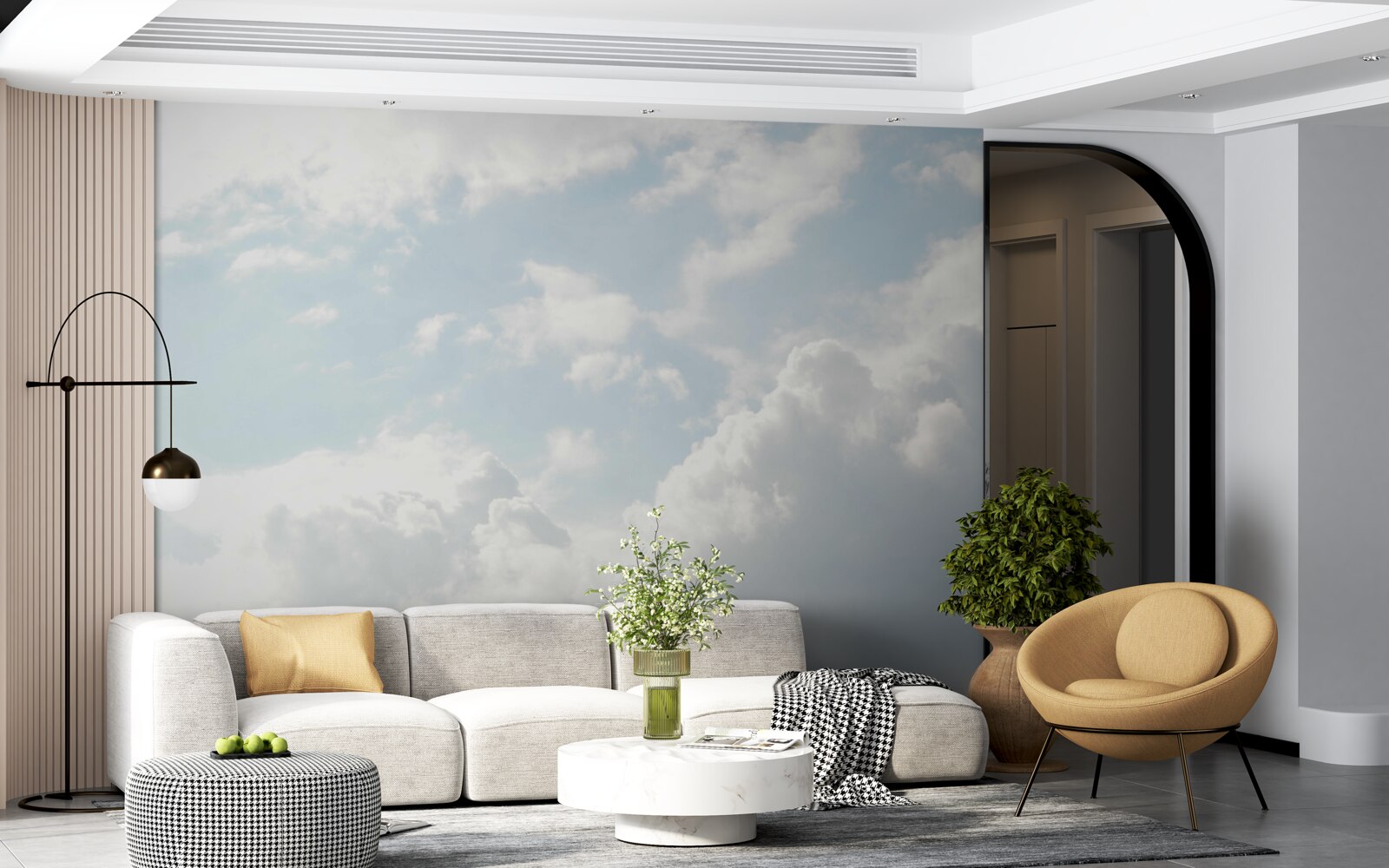 Фотошпалери густі молочні хмари