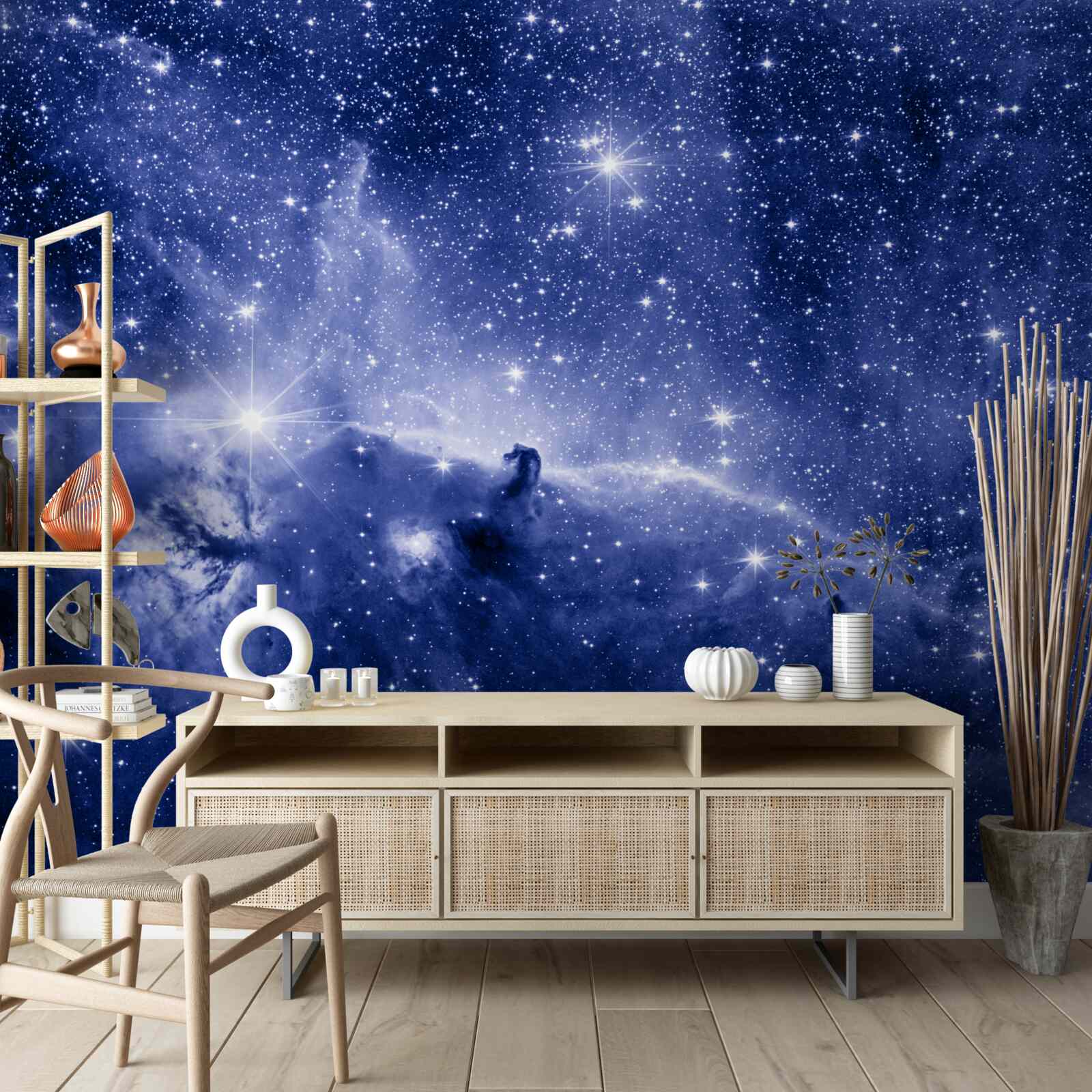 Фотошпалери ніч, наповнена космічними зірками