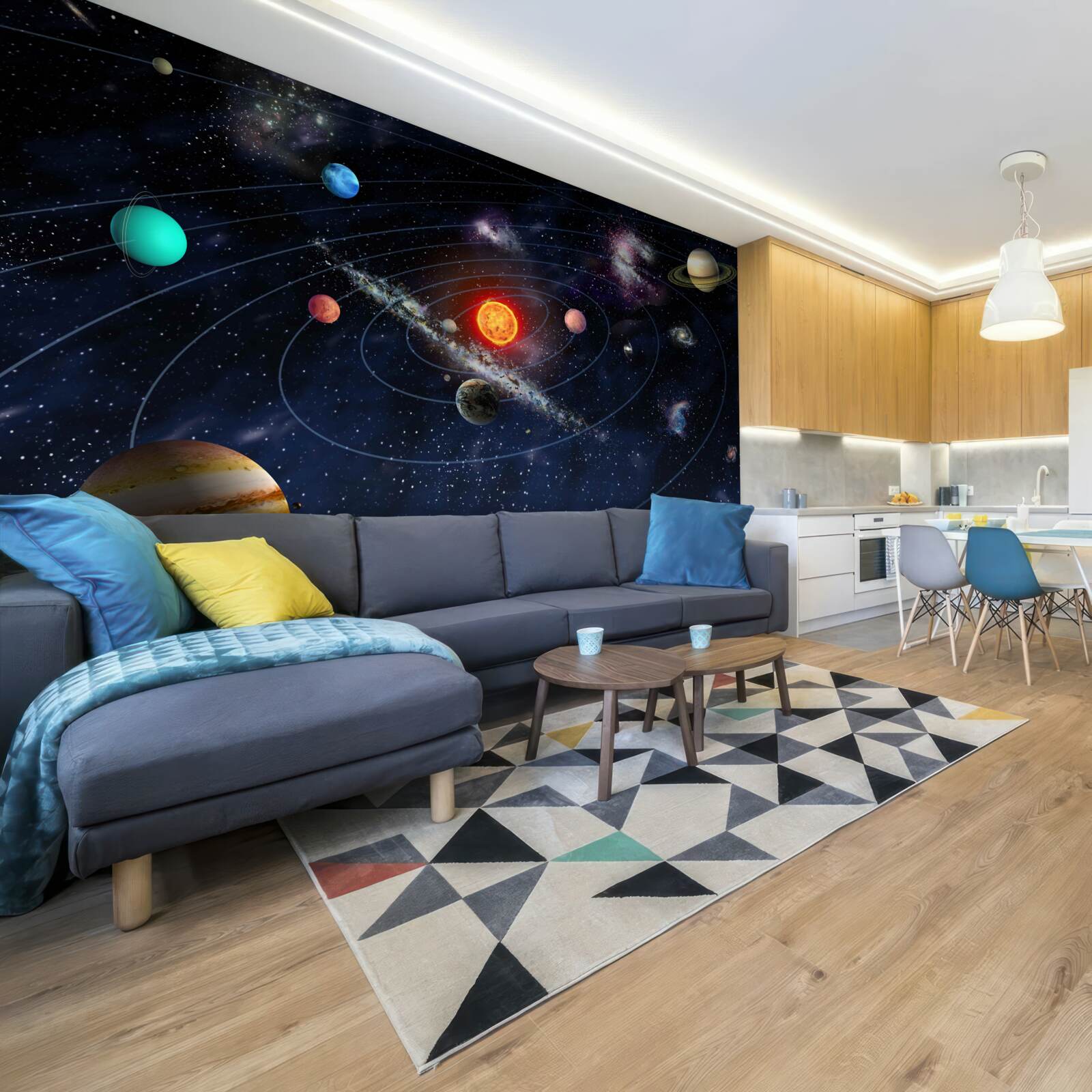 Фотошпалери планетарна схема в космосі