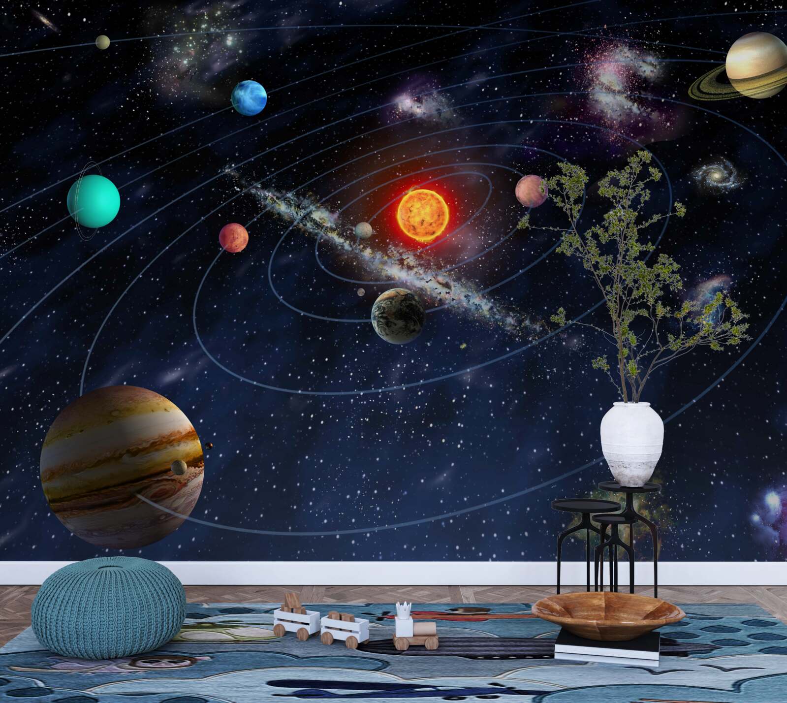 Фотошпалери планетарна схема в космосі