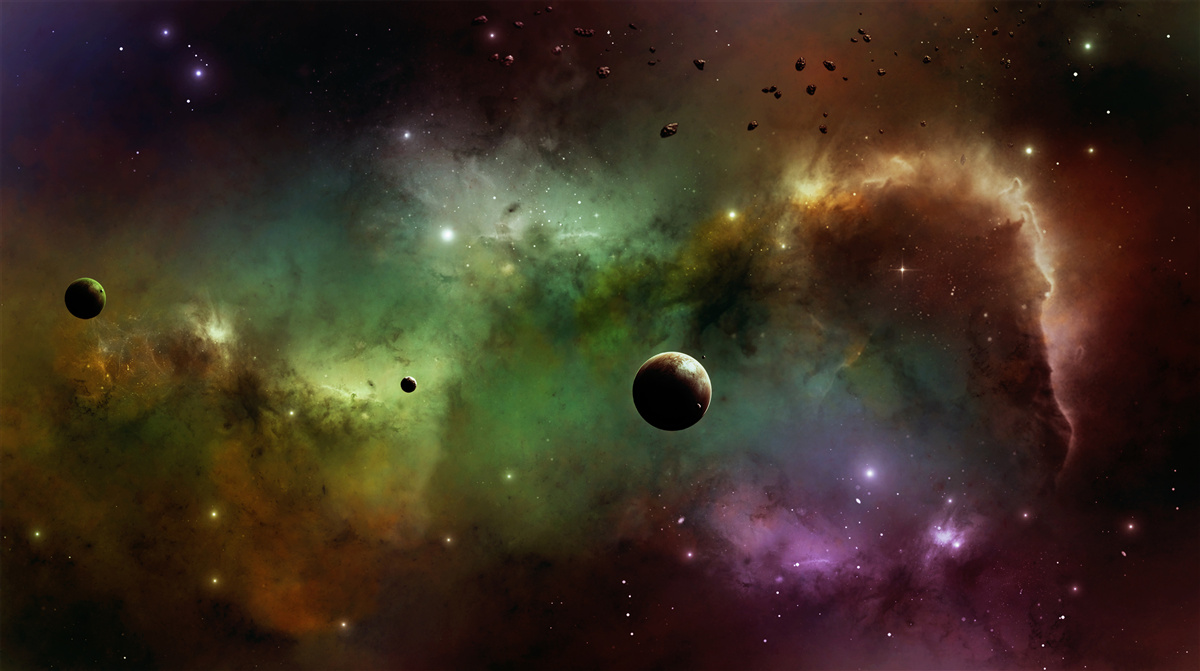 Фотошпалери унікальний різнокольоровий всесвіт