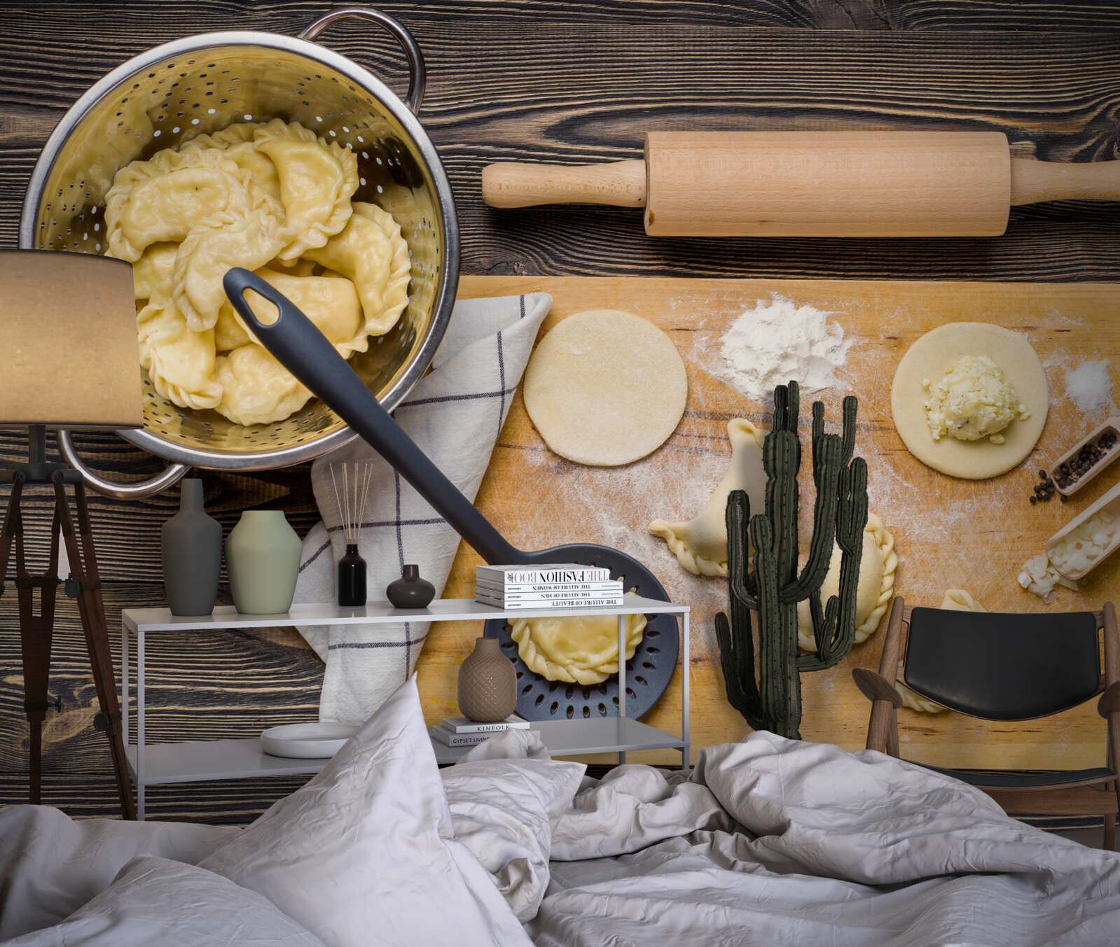 Фотошпалери ретельний процес приготування вареників