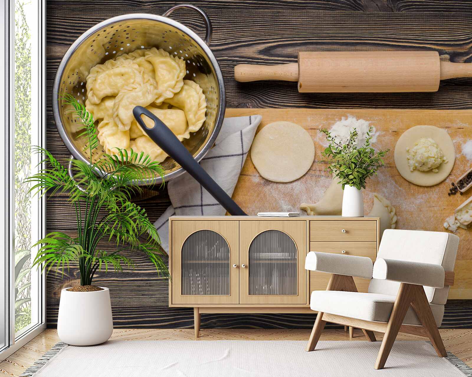 Фотошпалери ретельний процес приготування вареників