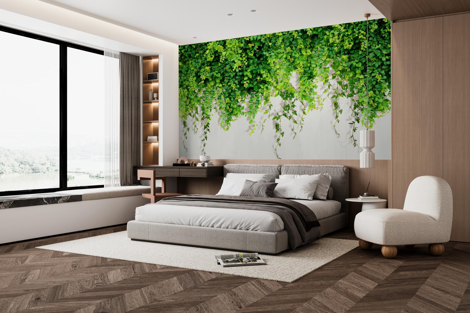 Фотошпалери висячі рослини світло-зелені