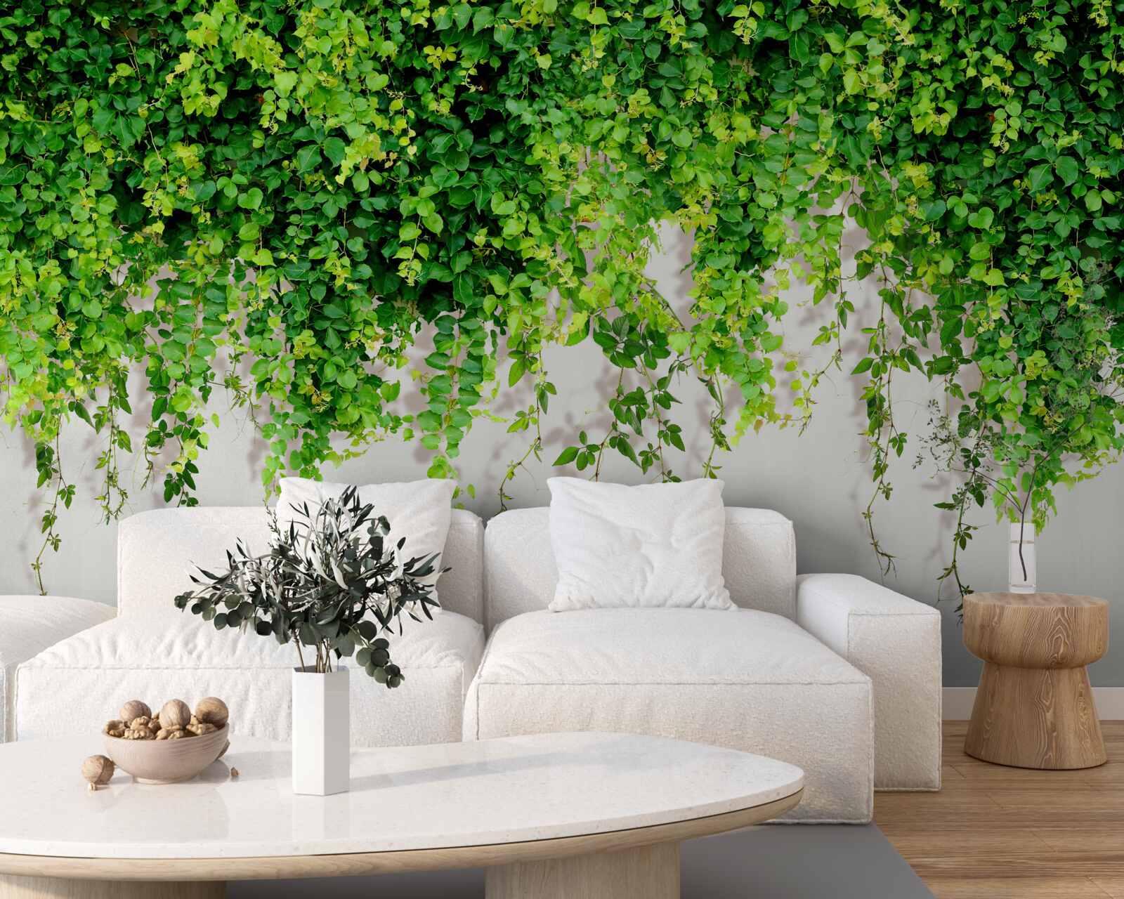 Фотошпалери висячі рослини світло-зелені