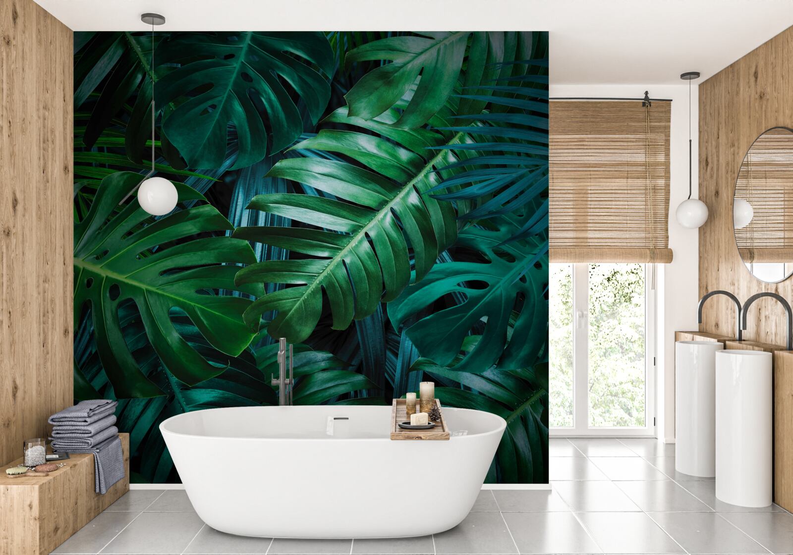 Фотошпалери інтенсивність відтінків зелені тропічного лісу