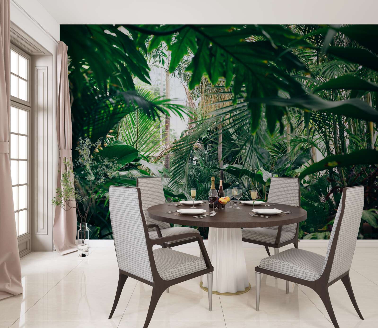 Фотошпалери зелені джунглі осяяні світлом