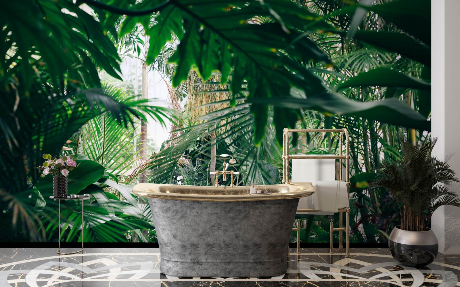 Фотошпалери зелені джунглі осяяні світлом