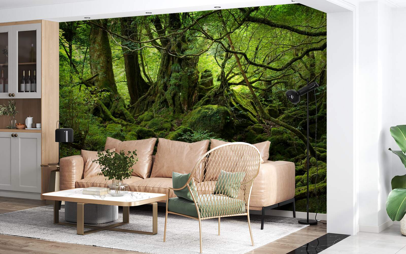 Фотошпалери густий зелений ліс