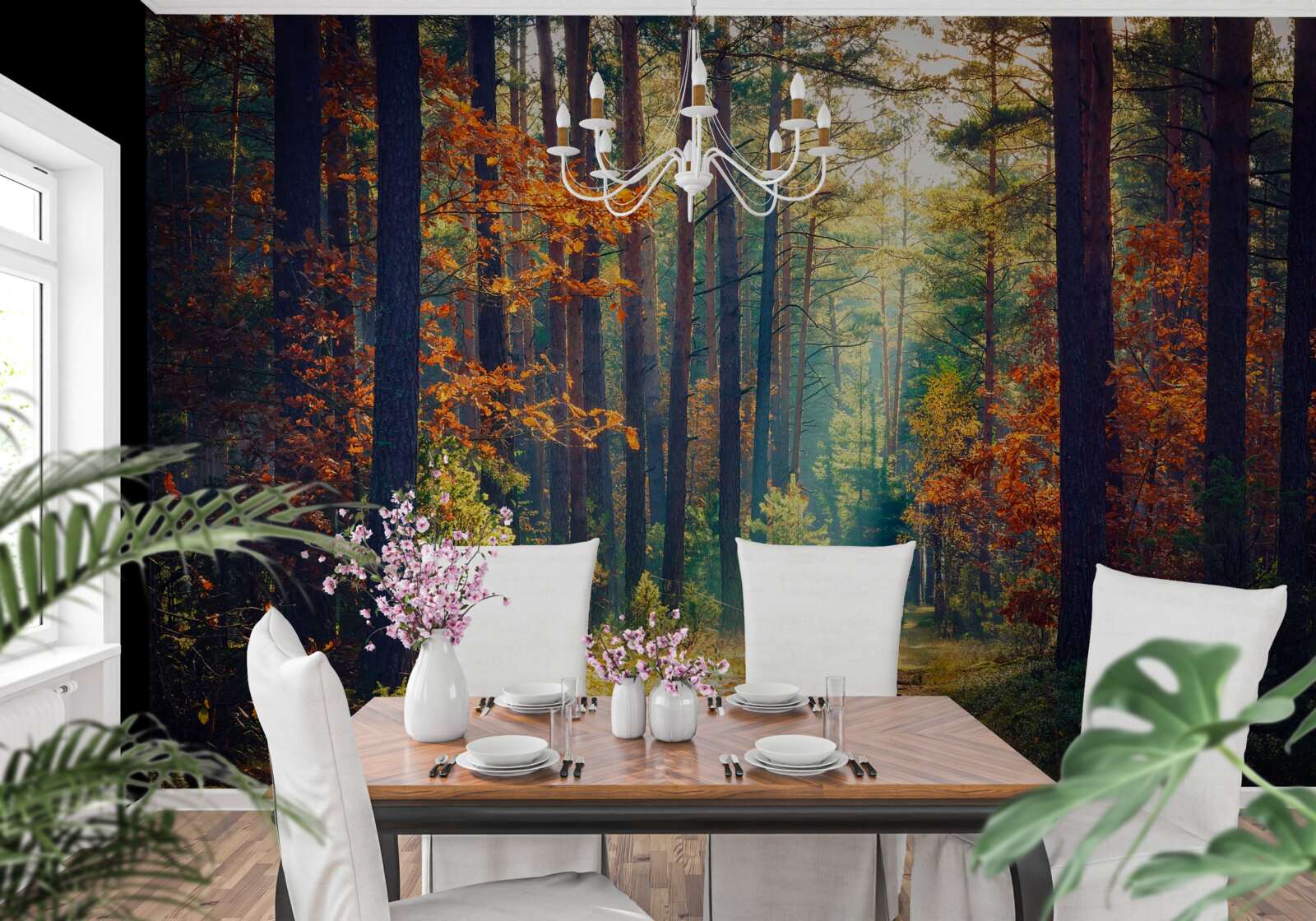 Фотошпалери Промінь сонця в осінньому лісі