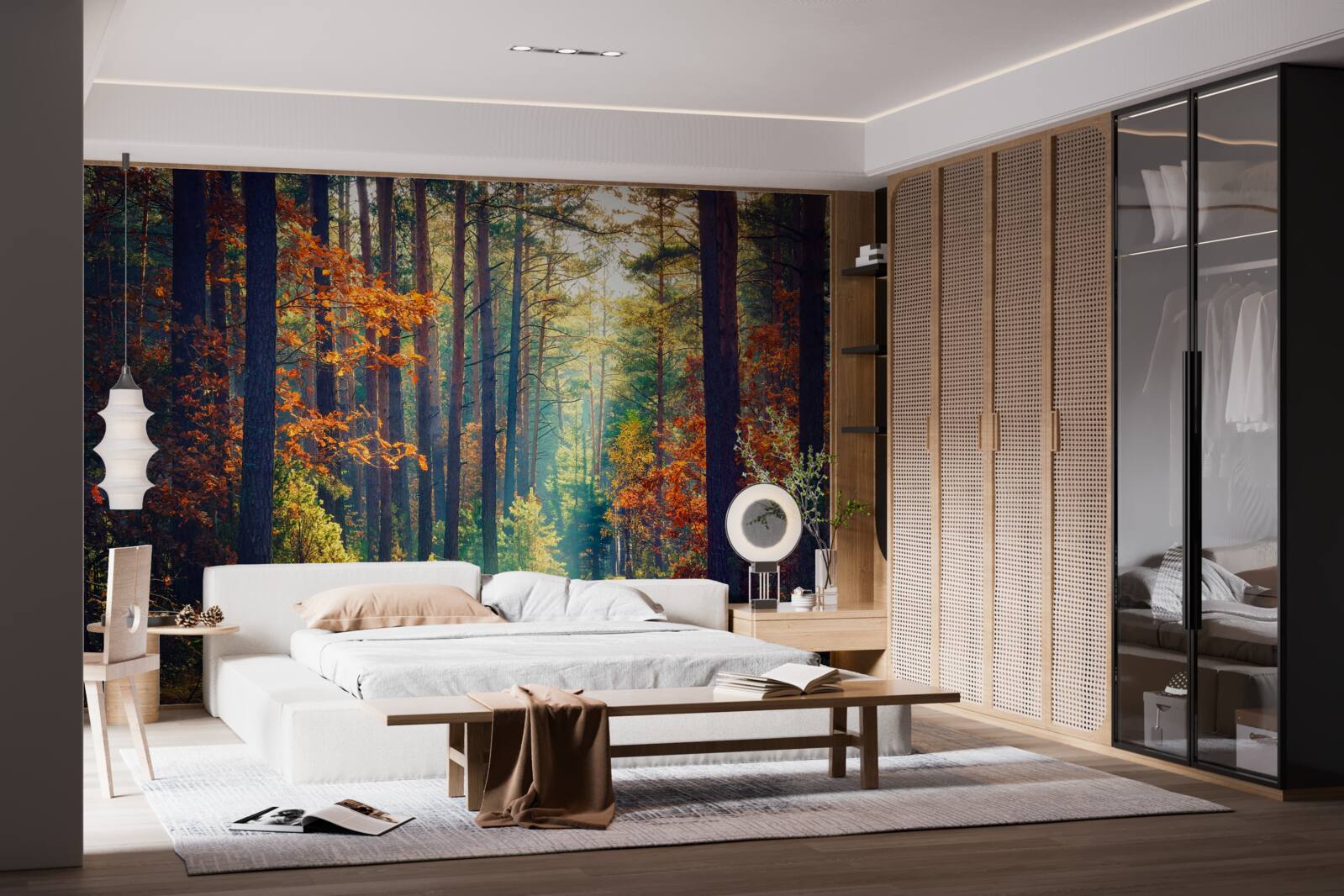 Фотошпалери Промінь сонця в осінньому лісі