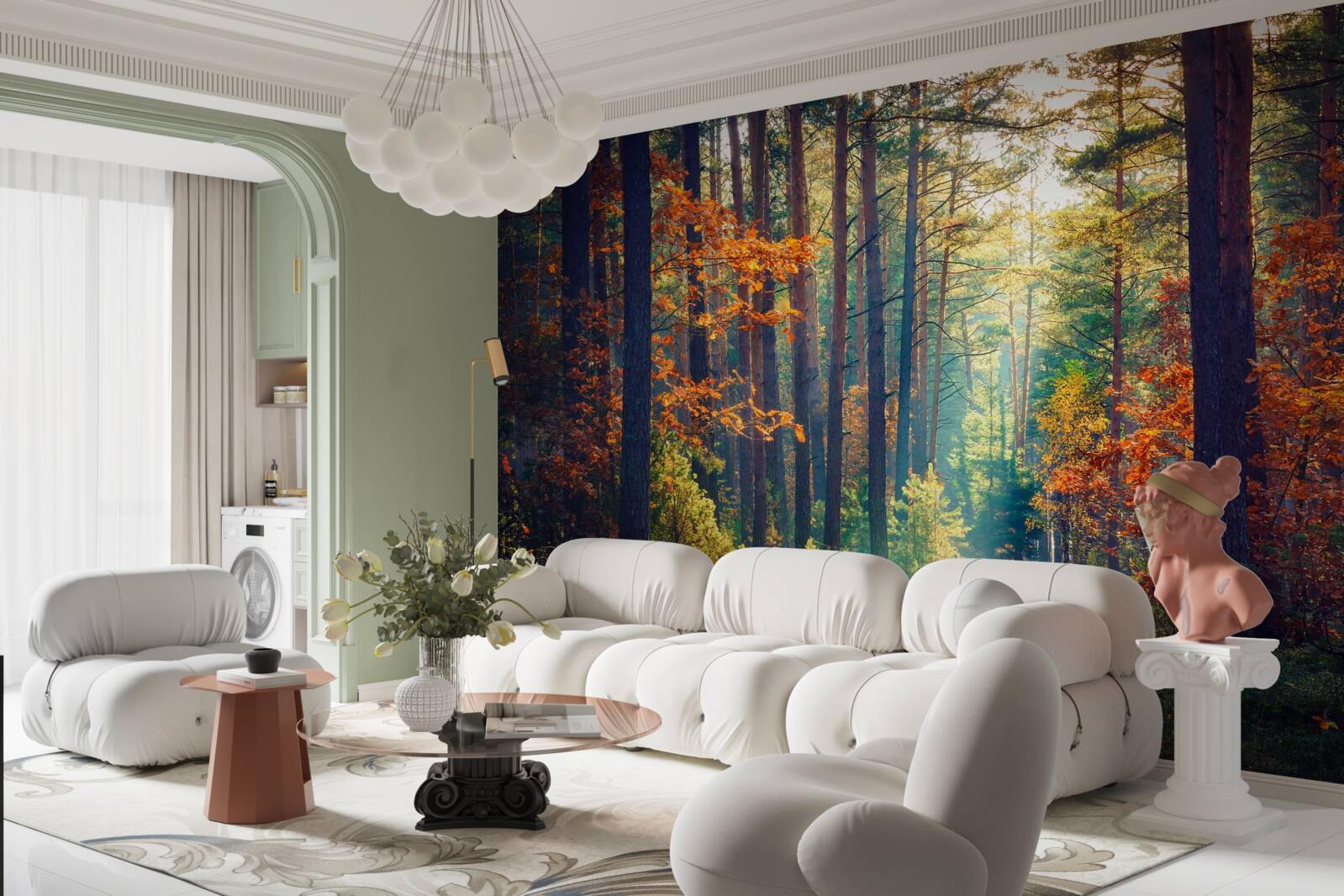 Фотошпалери Промінь сонця в осінньому лісі