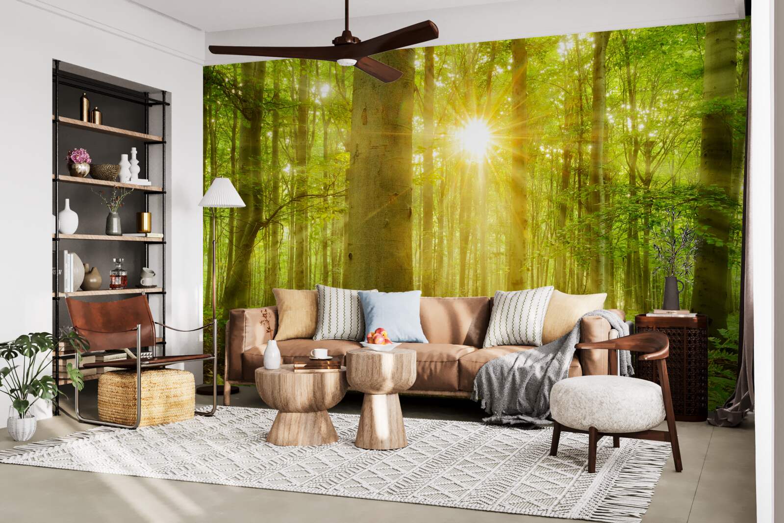 Фотошпалери Сонячне світло в буковому лісі