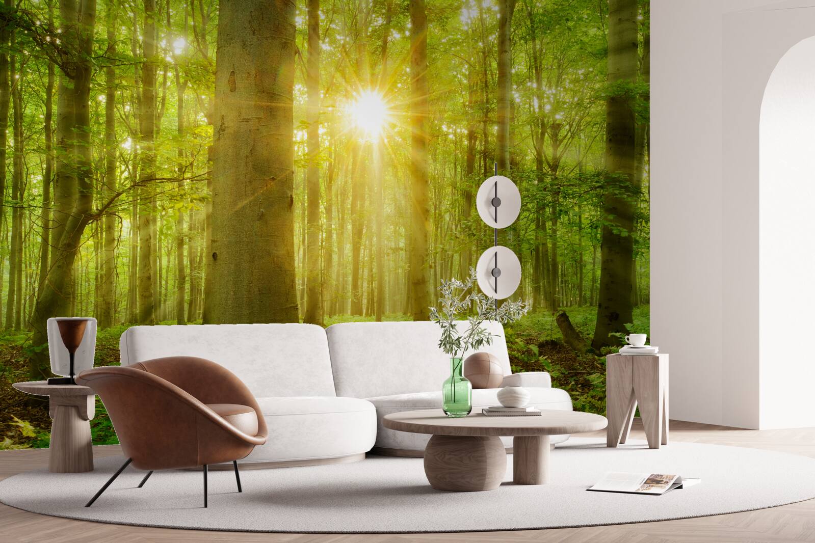 Фотошпалери Сонячне світло в буковому лісі