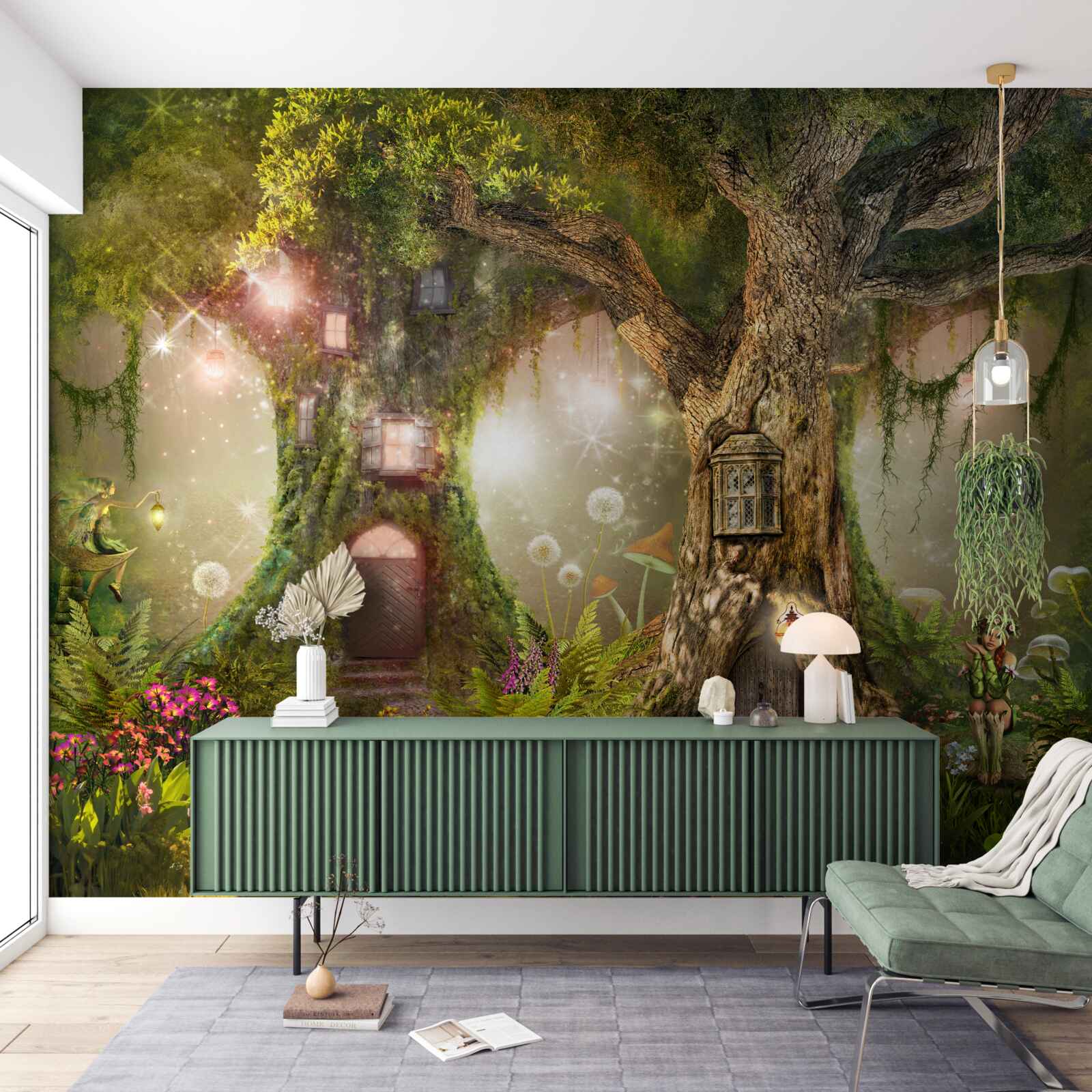 Фотошпалери міфічні мешканці зеленого куща