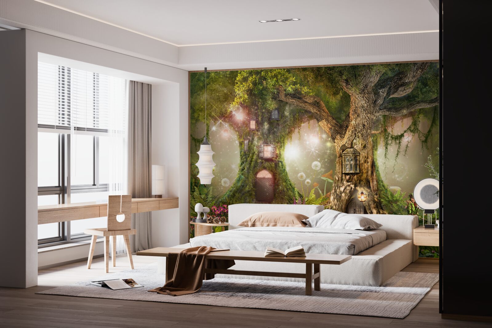 Фотошпалери міфічні мешканці зеленого куща